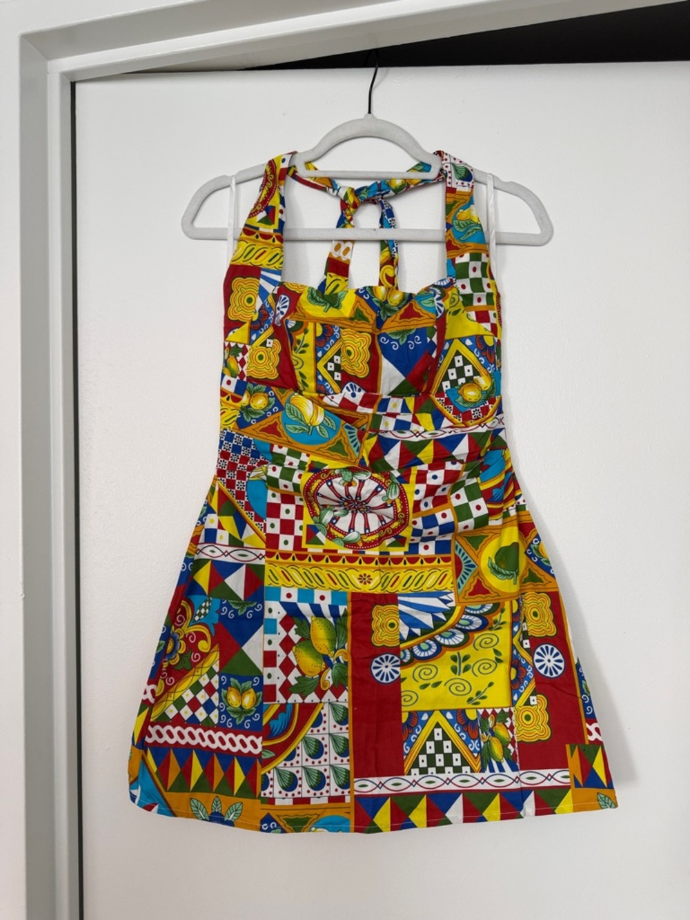 Vibrant Multi-Color Mini Dress with Geometric Print